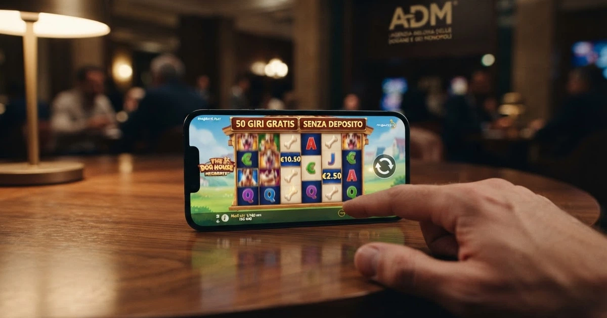 Una tabella comparativa stilizzata con i loghi dei casinò ADM affiancati da numero di free spin, moltiplicatore di wagering e una valutazione in stelle