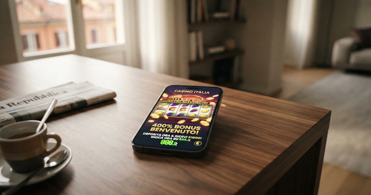 Schermata di un casinò online con un riquadro che mostra i termini di un'offerta di bonus di benvenuto in italiano