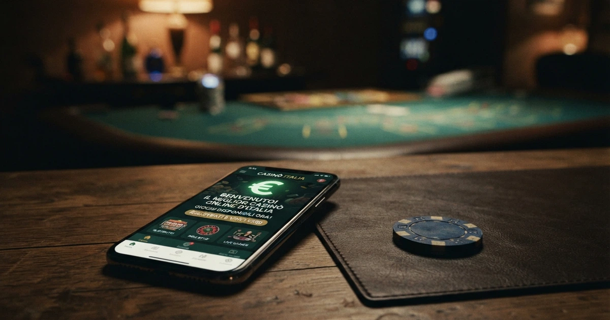 Schermata di un casinò online con interfaccia in italiano, logo di licenza estera visibile nel footer e sezione bonus in evidenza