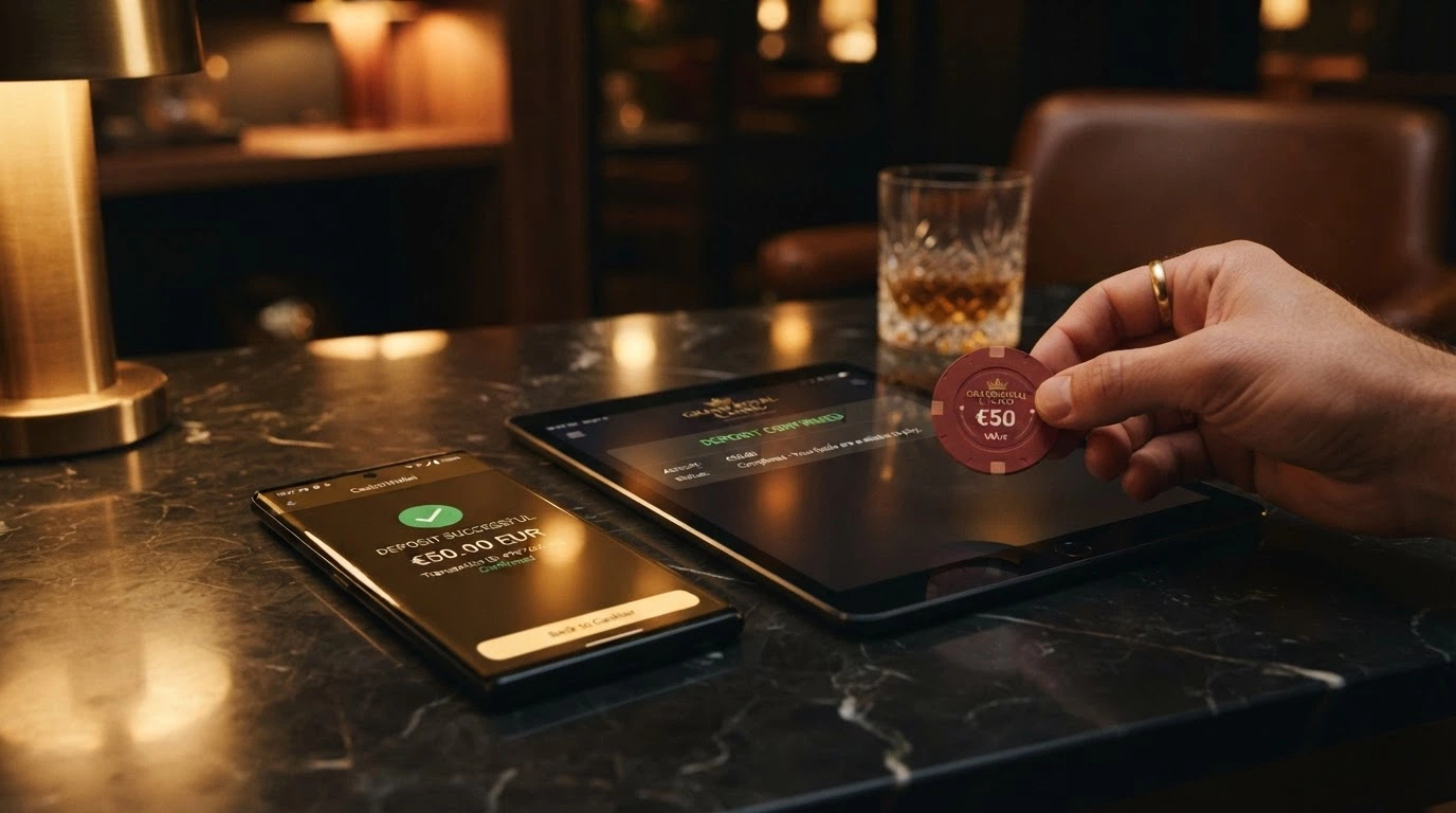 Schema delle fasi di un deposito e prelievo con MuchBetter: dal conto wallet al saldo del casinò e ritorno