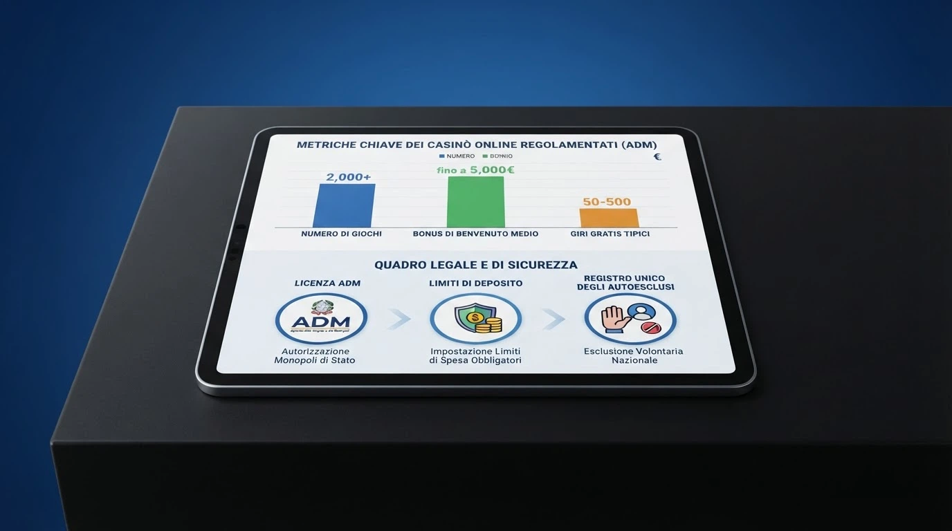 Tabella comparativa con i loghi e i dati principali dei casinò online con concessione ADM recensiti nella guida