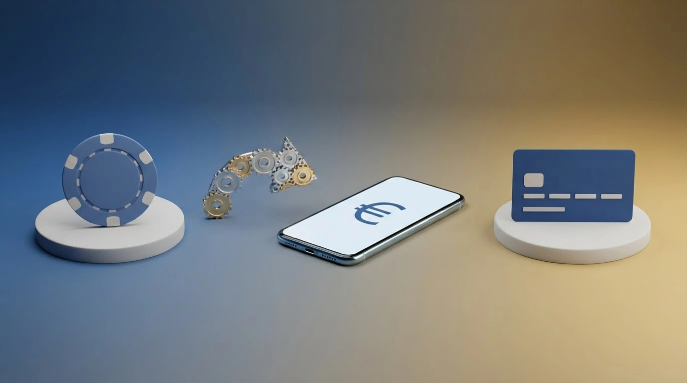 Schema visivo del percorso di un deposito e di un prelievo con Trustly: dal conto corrente al casinò e ritorno, con i tempi di elaborazione indicati