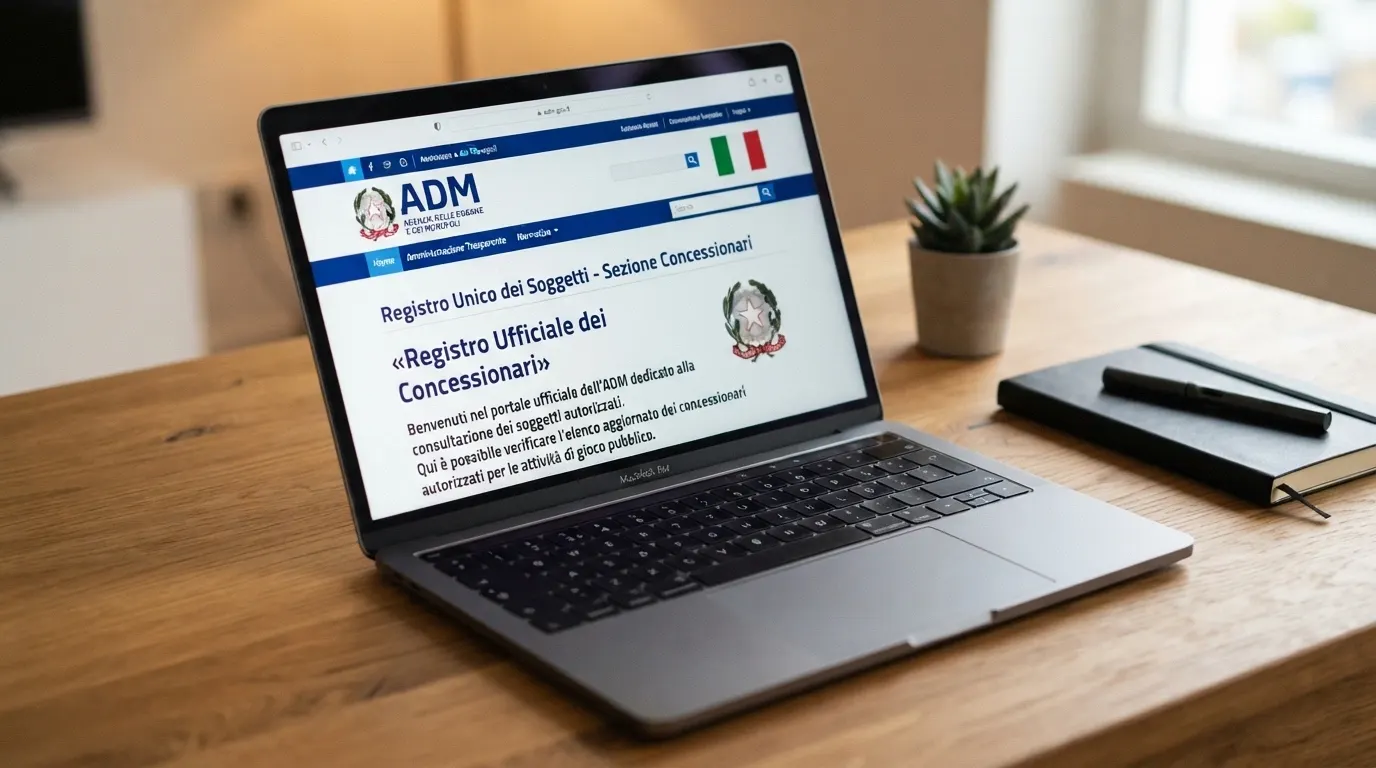 Schermata del registro ufficiale dei concessionari ADM con il logo dell'Agenzia delle Dogane e dei Monopoli visibile