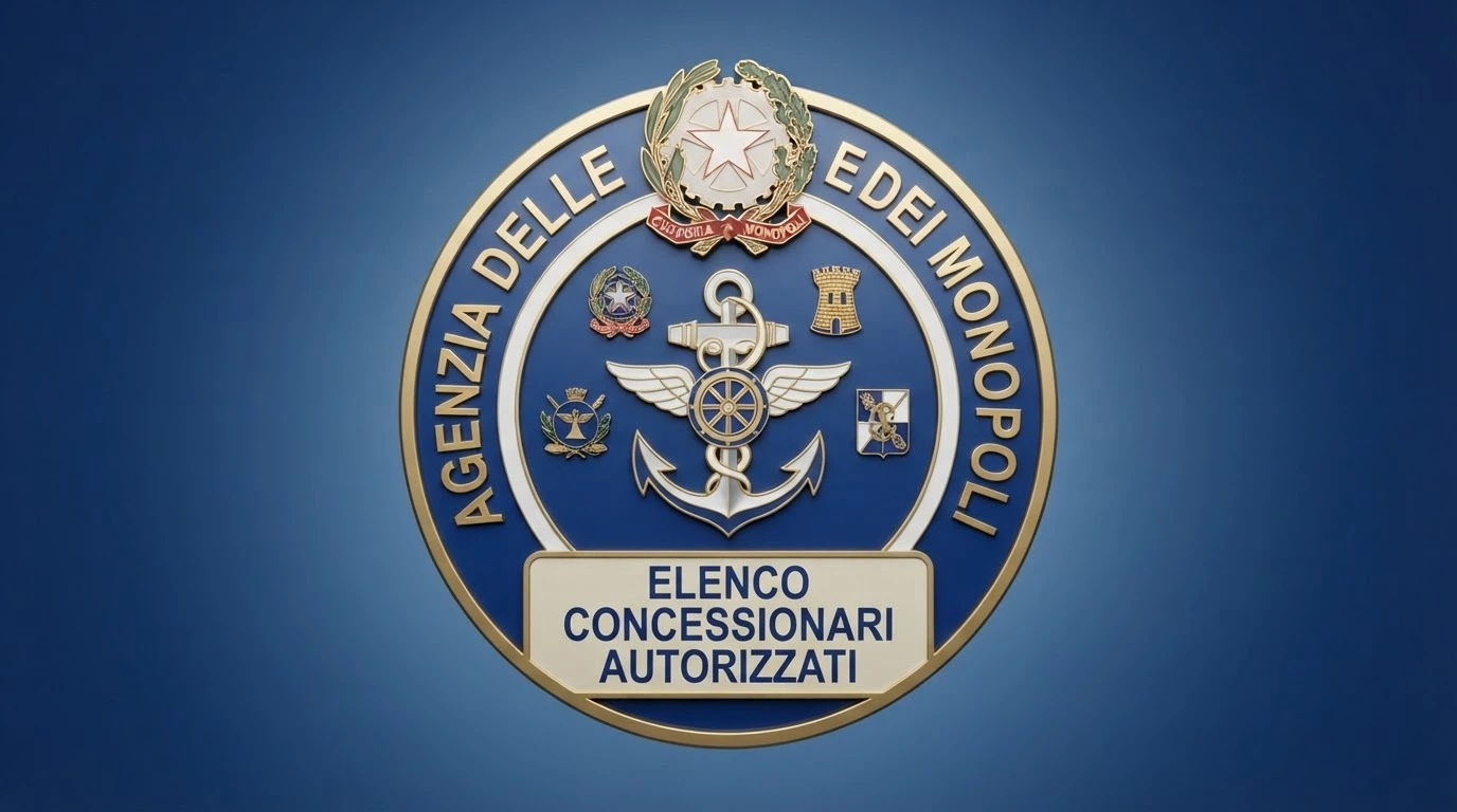 Il logo ufficiale dell'Agenzia delle Dogane e dei Monopoli accanto alla scritta «Elenco concessionari autorizzati», su sfondo istituzionale