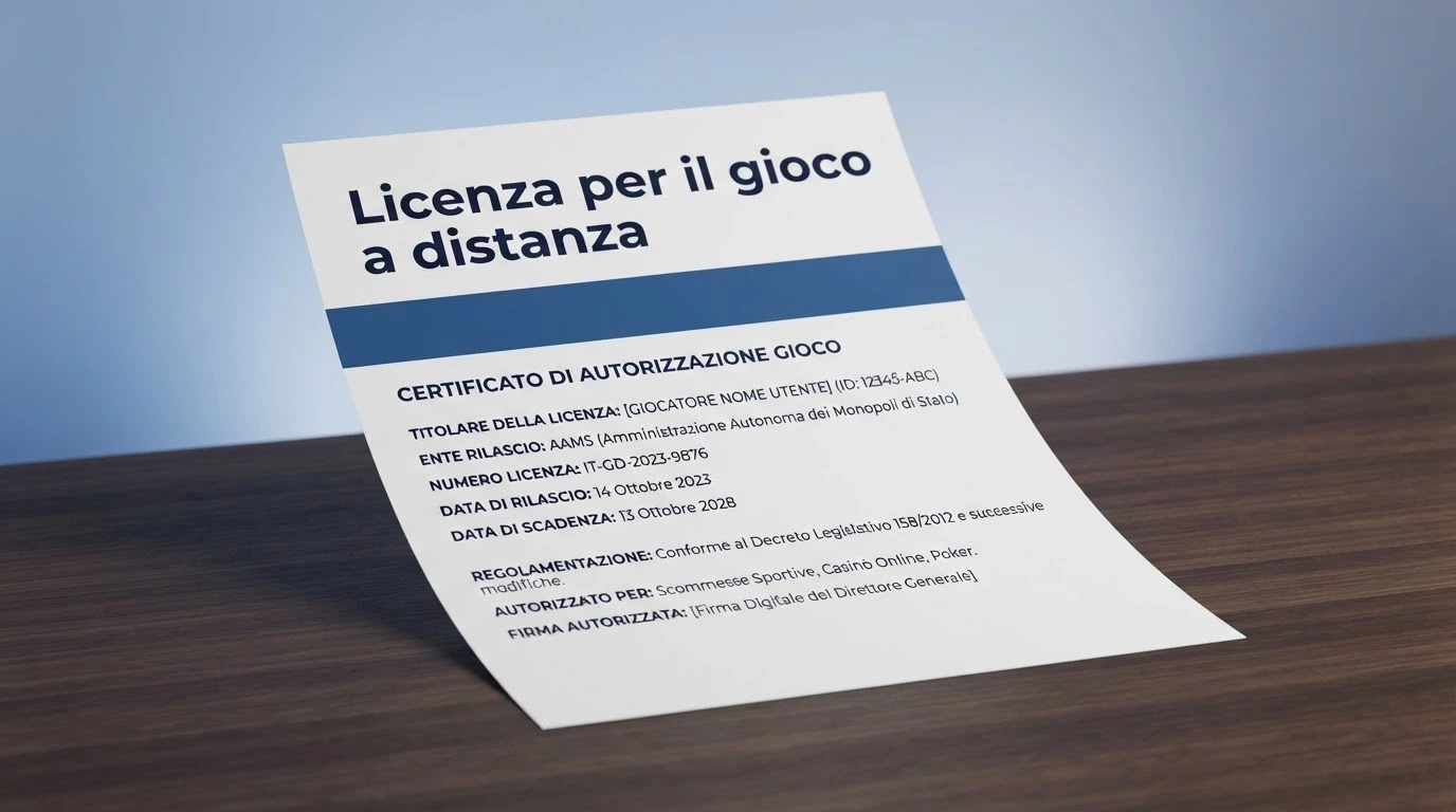 Logo ufficiale dell'Agenzia delle Dogane e dei Monopoli affiancato al simbolo della concessione su schermo di computer, con bandiera italiana sullo sfondo