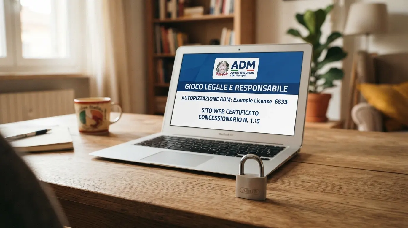 Il logo ufficiale dell'Agenzia delle Dogane e dei Monopoli visibile sullo schermo di un computer portatile, con il lucchetto della connessione sicura nella barra del browser in primo piano