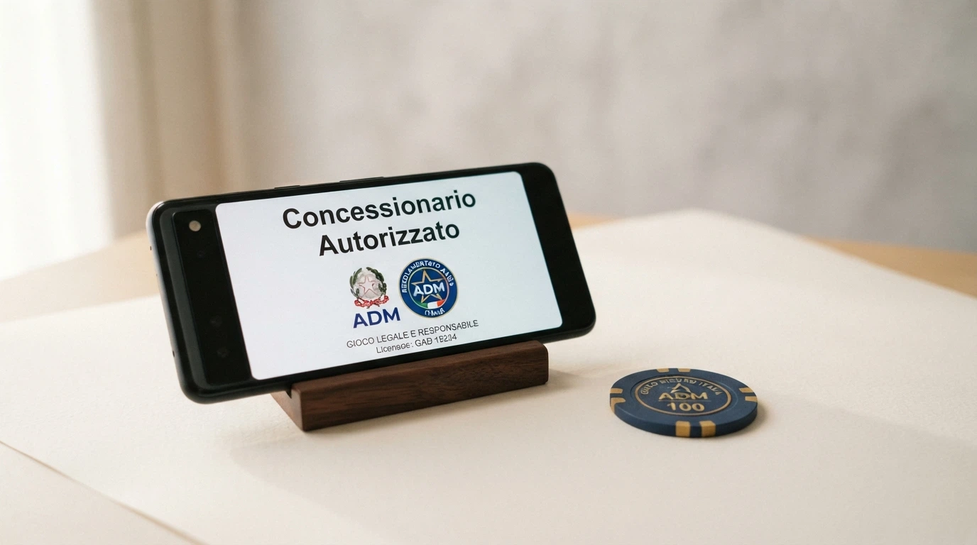 Il logo ufficiale dell'Agenzia delle Dogane e dei Monopoli accanto alla dicitura «concessionario autorizzato»