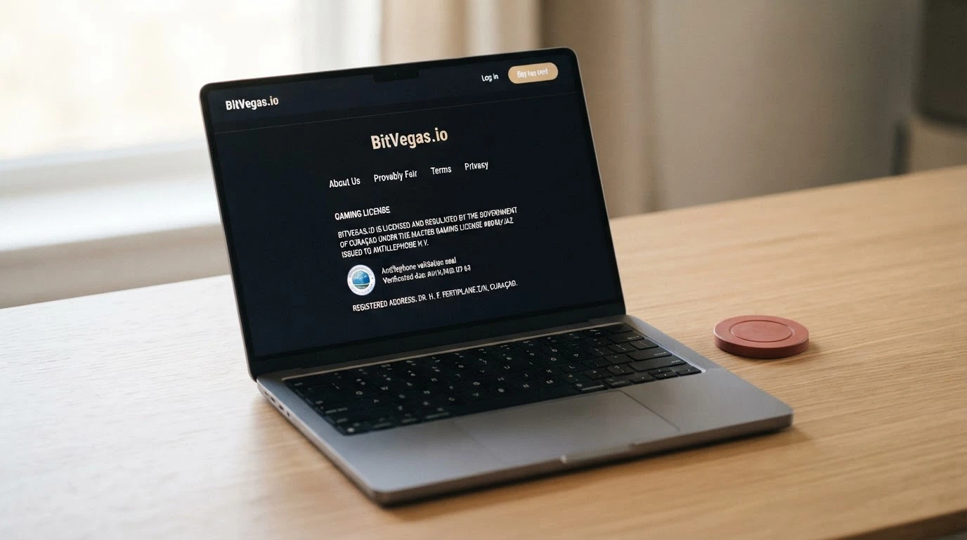 Il footer di un casinò crypto con il logo della licenza Curaçao o Anjouan e l'assenza del logo ADM e del link RUA — il dettaglio che distingue un operatore offshore da uno regolamentato