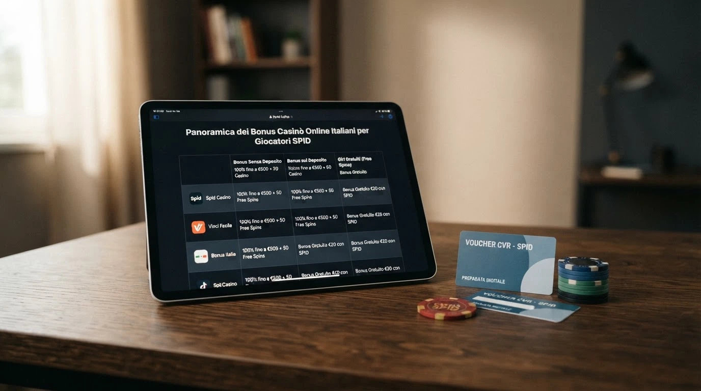 Un confronto visivo tra i tre tipi di bonus — senza deposito, match sul primo deposito e giri gratis — con l'indicazione dei vincoli principali accanto a ciascuno