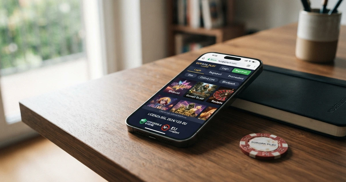 Interfaccia di un casinò online europeo con menu in italiano, simboli delle licenze internazionali in evidenza nel piè di pagina e l'icona del lucchetto HTTPS nella barra degli indirizzi