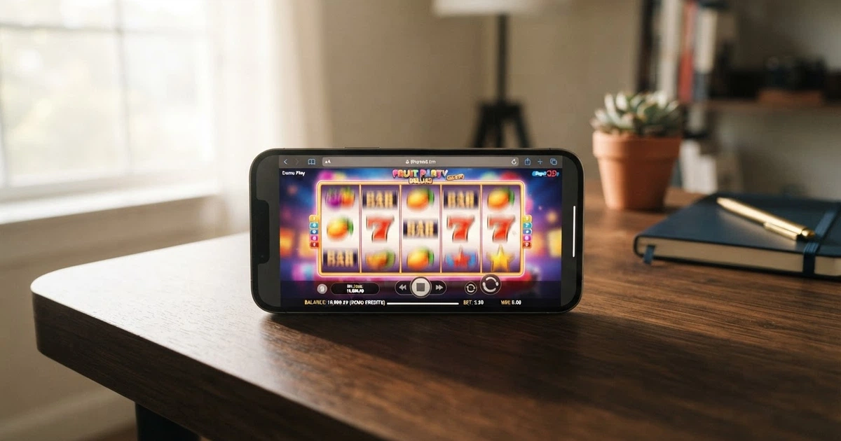 Una slot machine online in modalità demo, con crediti virtuali visibili, giocabile direttamente dal browser senza registrazione né download.